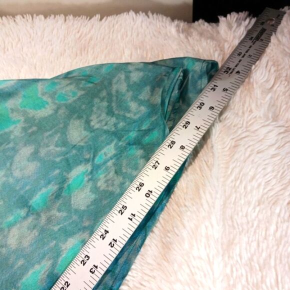 Sundance Watercolor Blue Sleeveless 100% Silk Maxi Dress Vintage Boho Size 12... - Picture 16 of 16